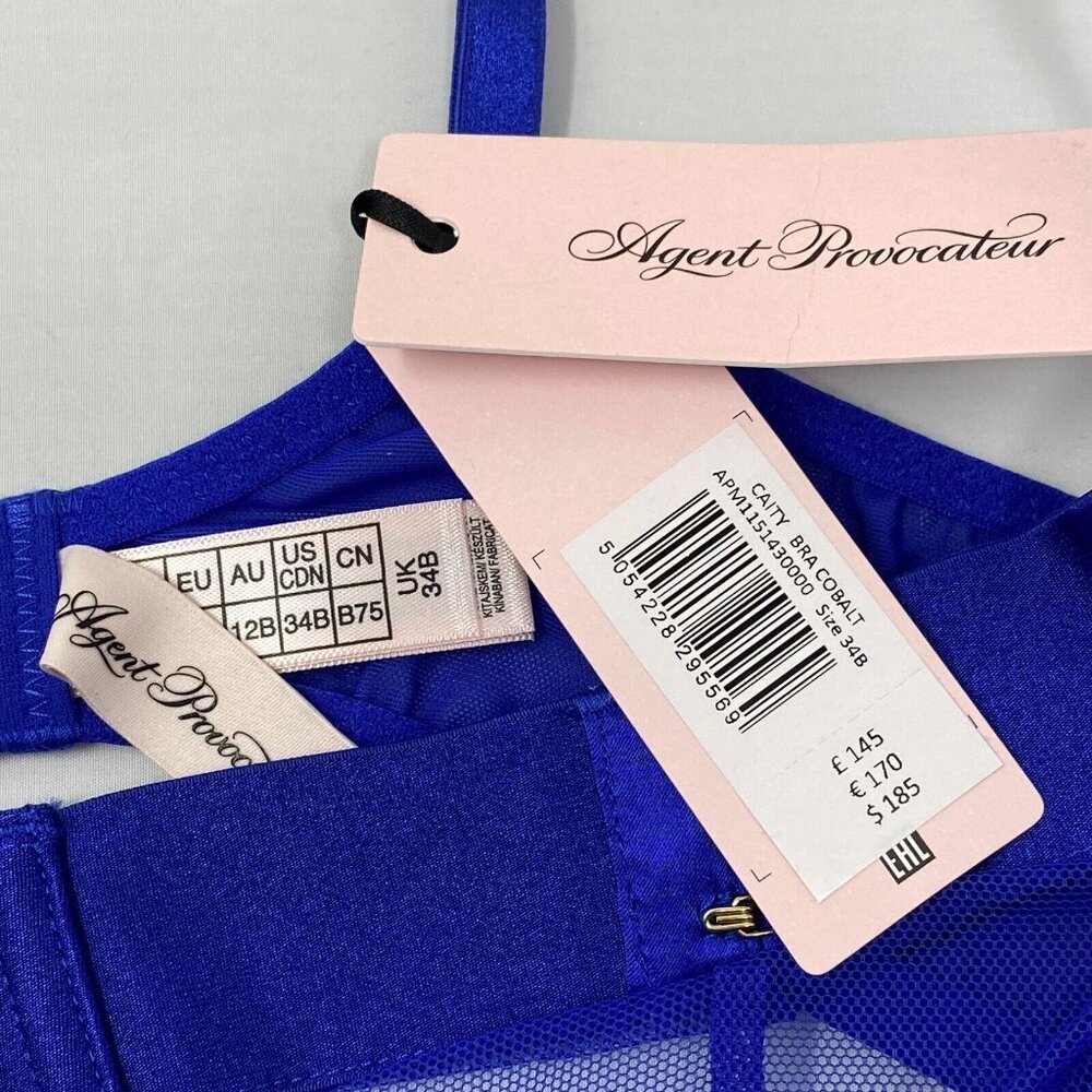 Agent Provocateur Caity Cobalt Blue Demi Bra NWT $185 - Picture 14 of 16